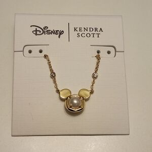 NWT Kendra Scott Gold-Tone Cubic Zirconia & Stone Mickey Mouse Pendant Necklace
